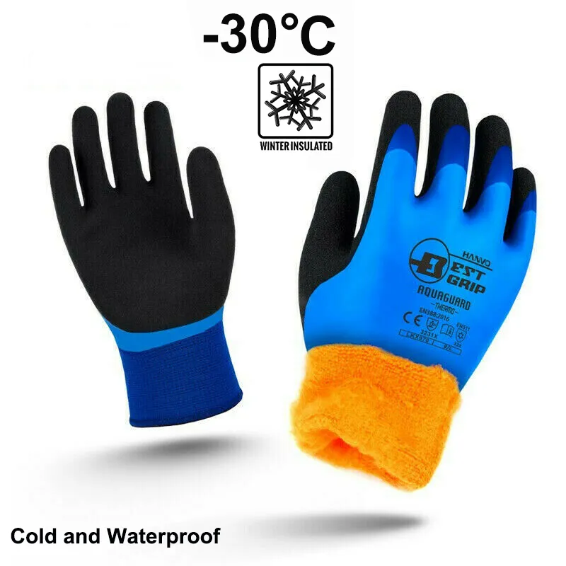 Wonder Grip Coldproof Work Gloves Double Latex Coated Safety Protection Gloves 