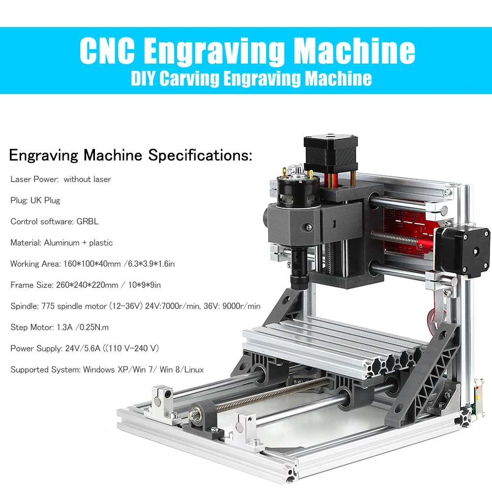 

Hot New Upgrade Version CNC 1610 GRBL Control DIY Mini CNC Machine Engraver with Offline Controller with ER11 Working Area 160*1