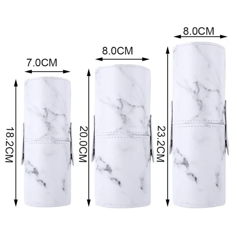 1pc Travel PU Marbling Makeup Brushes Pen Holder Brushes Storage Cosmetic Makeup Brush Case Box Organizer Make Up Tools 3 Sizes