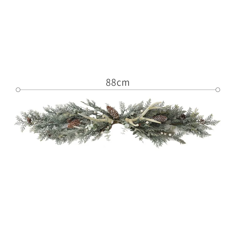 Нордическая искусственная гирлянда Рождественская елка украшения из ротанга xmas navidad украшение для подвешивания на двери Свадебная кухня - Цвет: B