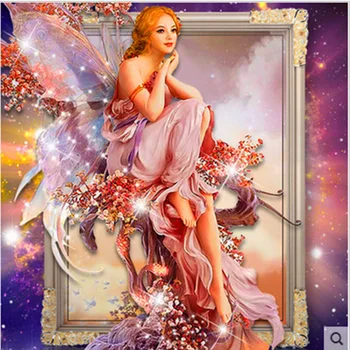 

small diamond painting European and American Russian style beauty cartoon girl living room Butterfly Fairy diamond painting