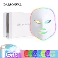 Дарсонваль, 7 цветов, фотонная светодиодная маска для лица, светильник для терапии лица, фототерапия, устройство для отбеливания морщин и угревой сыпи, уход за кожей