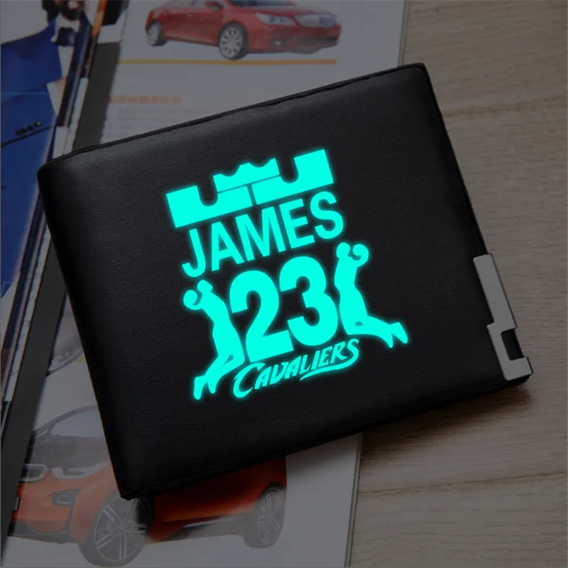 Новое поступление Баскетболист 35 принт короткий светящийся стильный кошелек для молодых студентов кожаный мужской женский кошелек модный DIY - Цвет: James1-Luminous