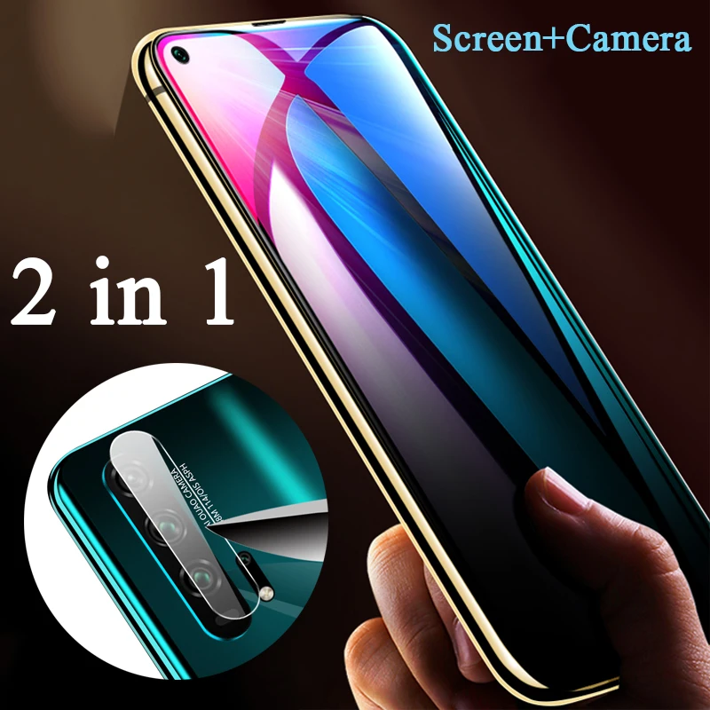 

2-in-1 Tempered Glass On Honor 20 Pro Full Screen + Camera Lens Protector for Huawei Honor 20 Lite 10i Honor20 20pro 20lite Film