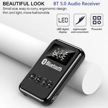 

Bluetooth 5.0 Receiver Transmitter Wireless Music Adapter For Car FM Transmitter Headphones Speakers LED Screen Support TF Card