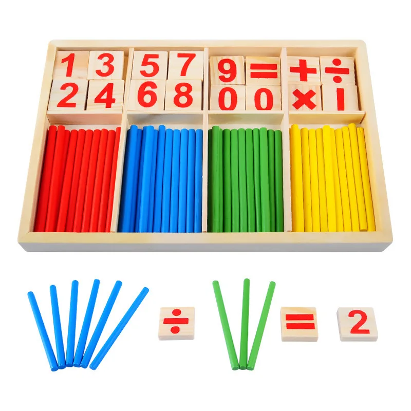 

Children Mathematics Computing Toy shu zi bang Counting Sticks Kindergarten Wooden Early Childhood Educational Teaching Aids Edu
