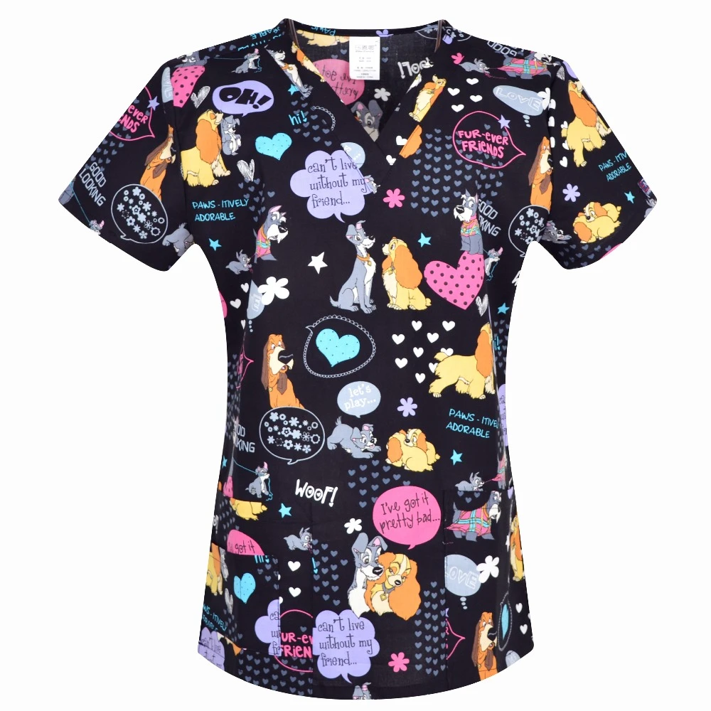 Women Scrub Top With V Neck 100% Cotton Xxs-xxxl - Doctor Uniforms(non ...