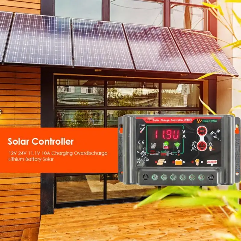 12V 24V 10A переразряда Панели солнечные регулятор Батарея за максимальной точкой мощности, Солнечный контроллер заряда блока управления установкой на солнечной фотоэлектрической регулятор универсальный