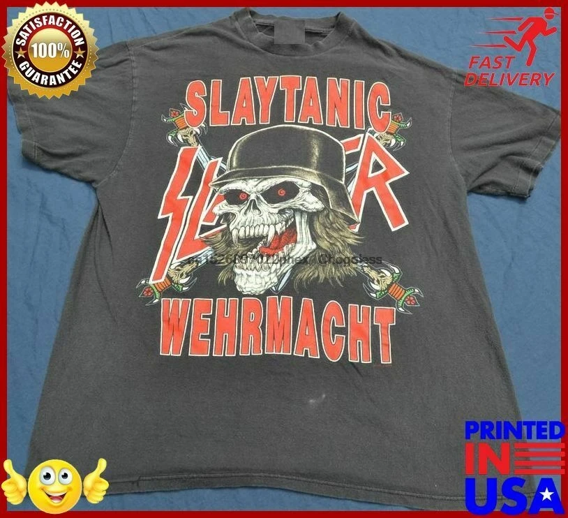Редкая 1989 Slayer Slaytanic вермахт Тур рубашка мировая жертвоприношение гриндкор смерть