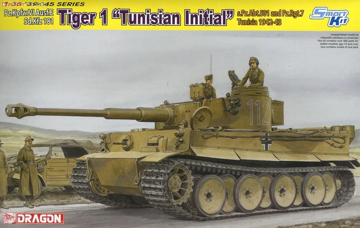 DRAGON 6608 1/35 ✹-45' PZ.KPFW.VI AUSF.ESD.KFZ 181 TIGER 1 тунисское белье |