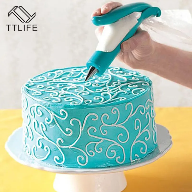 

TTLIFE 1 Set Cake Decorating Tips Pen Dessert Decorators Icing Piping Tool Stainless Steel Replacement Dispenser Nozzles