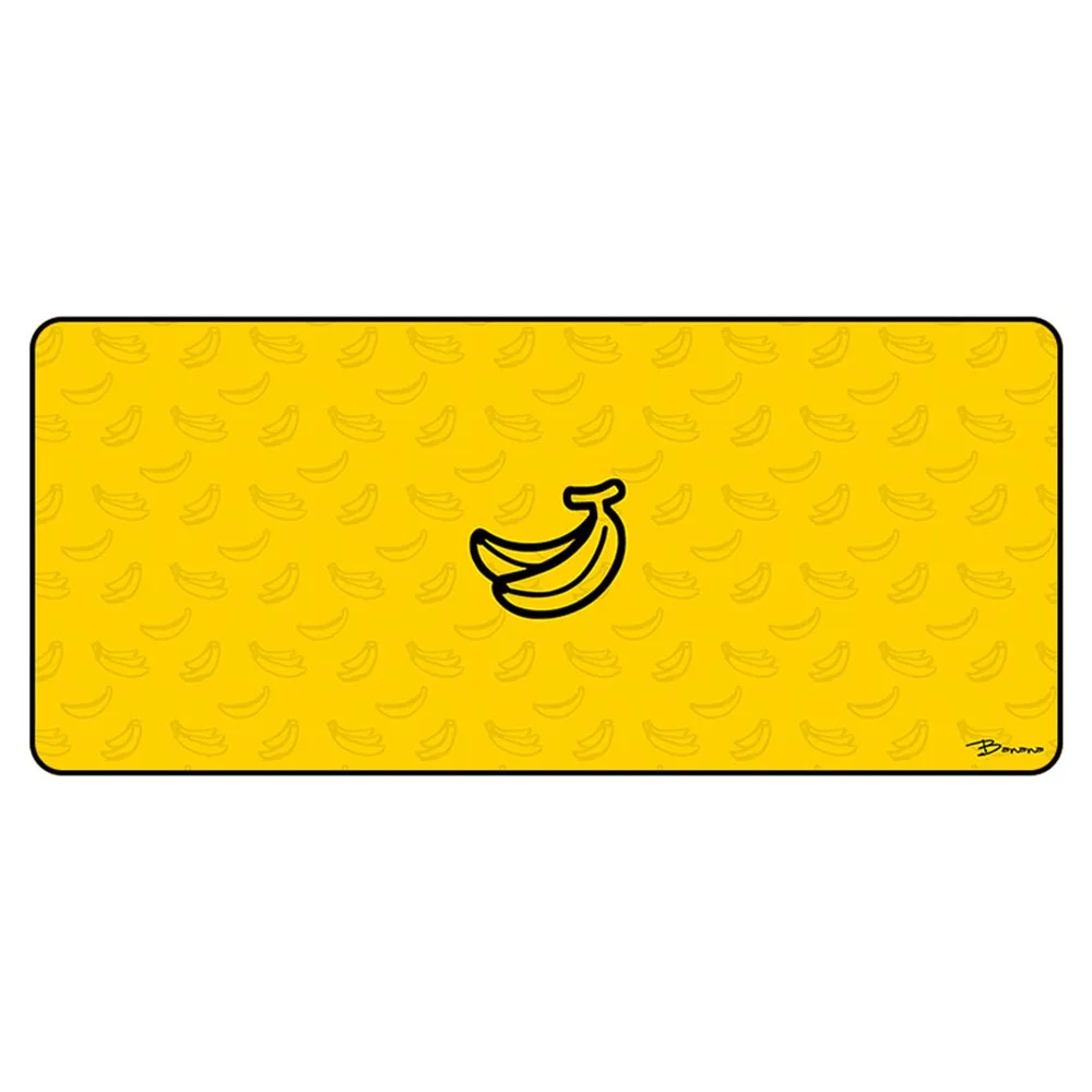 Mousepad Cor Preta Amarela com Design de Banana Frutas Tamanho Grande Mouse Pad para Casa Escritório Jogos Antiderrapante Tapete de Mesa de Borracha Super Grande - Imagem 2