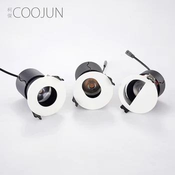 

COOJUN Recessed Dimmable spotlight LED 7W 3000K Ra≥93 High CRI Hotel Clubhouse Engineering Oval Hole anti-glare lamp wall washer