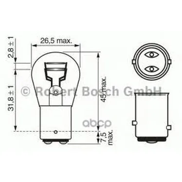 Лампа Накаливания 10шт В Упаковке P21/5w 12v 21/5w Bay15d Pure Light(Стандартные Характеристики) Bosch арт. 1987302202