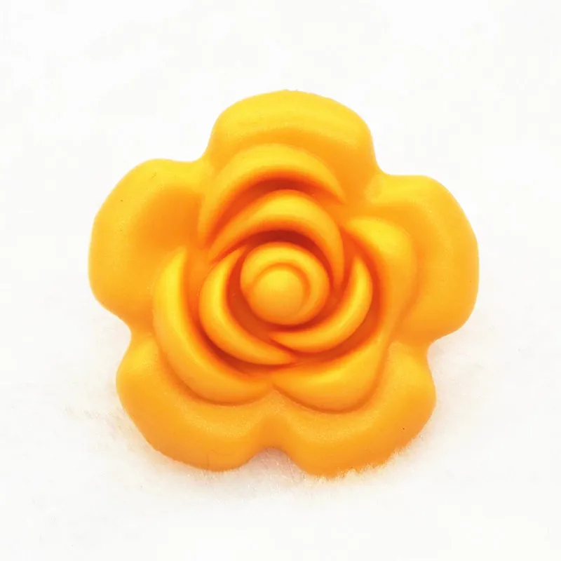Orange Chenkai 5 шт. силикон с цветком розой, бусинами DIY Детский Прорезыватель Соска для купания манекен Жевательная подвеска Ювелирная игрушка шарик - Цвет: Orange