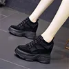Women Sneakers Mesh Casual Platform Trainers Black Shoes 11CM Heels Autumn Wedges Breathable Woman Height Increasing Shoes New ► Photo 3/6