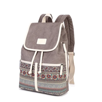 

Backpacks for women 2020 notebook laptop backpack travel back to school vintage bags kawaii cute flowers bag canvas Bohemian