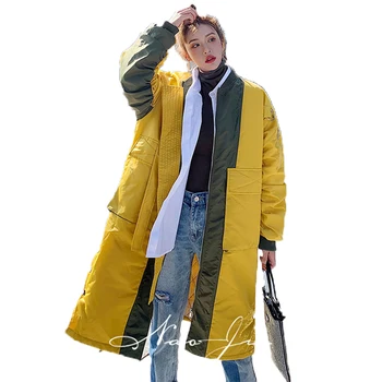 

Winter Women New Coat Fashion Stitching Cotton Coat Wild Loose Cotton Clothing High Quality Baseball Uniform Jacket L043