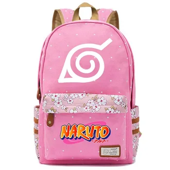 

New Hot Sasuke Uchiha Gaara Kurama Flower Dot Boy Girl School bag Women Bagpack Teenagers Schoolbags Canvas Femme Backpack