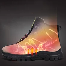 Большие размеры 48, Мужская зимняя прогулочная обувь нескользящие износостойкие осенне-зимние термокроссовки для мальчиков, уличная спортивная обувь с высоким берцем для треккинга