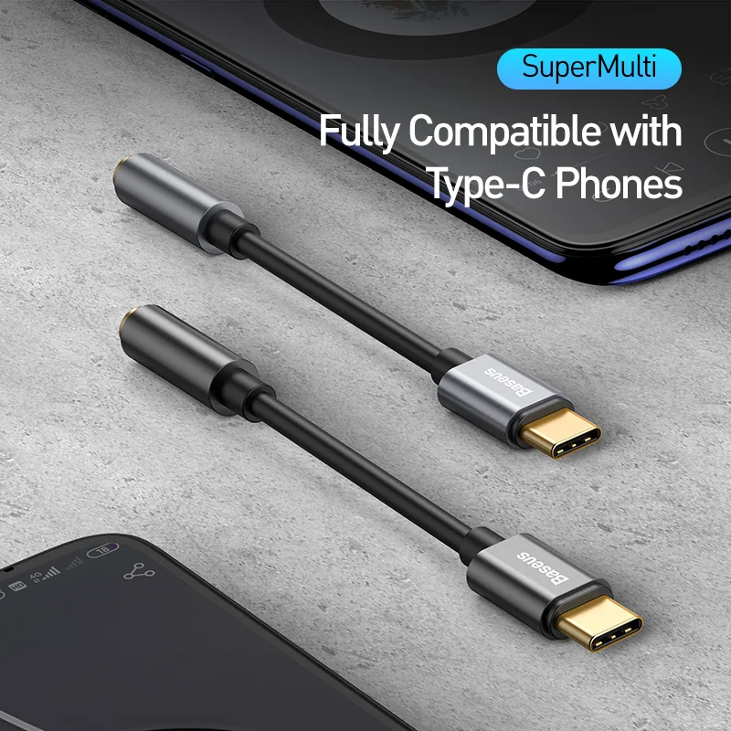 Baseus usb type C до 3,5 мм Aux адаптер USBC до 3,5 мм аудио адаптер для наушников для huawei Xiaomi OnePlus type-C 3,5 Jack OTG кабель