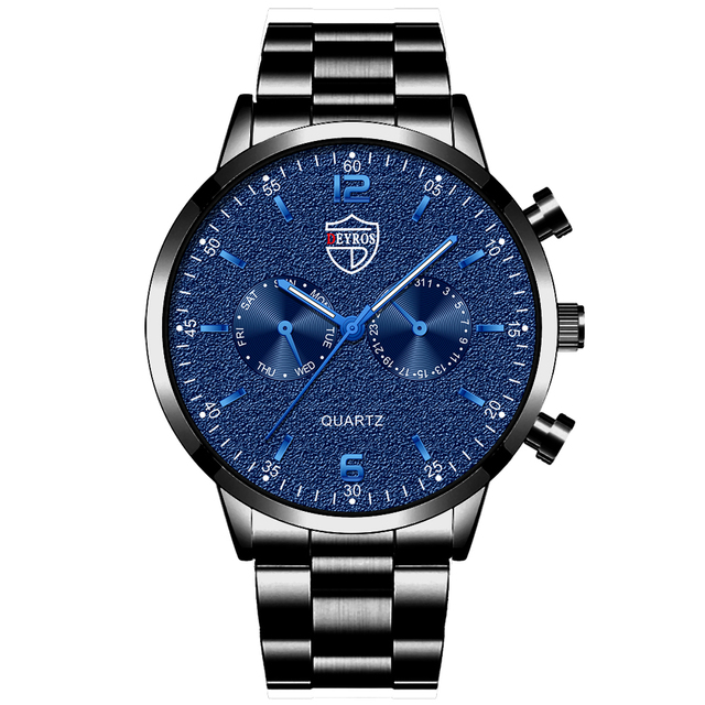 Mens Luxury Business Watchs Stainless Steel Quartz Wrist Watch Male Leather Watch Calendar Luminous Clock reloj hombre