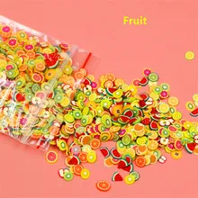 1000 шт./упак. нейл-арта 3D Фрукты Fimo игровое тесто ломтиков из полимерной глины DIY ломтик декоративная наклейка для ногтей смешанный стиль на выбор