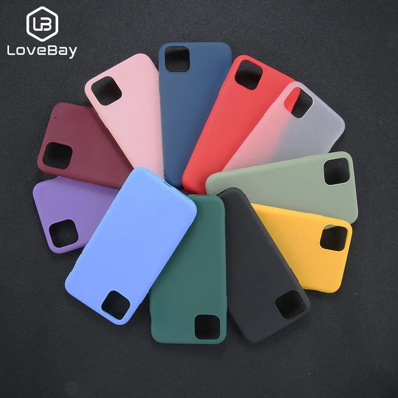 Чехол Lovebay для телефона iPhone 11 Pro Max X XR XS простой мягкий однотонный чехол из ТПУ