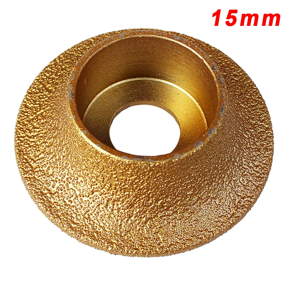 Gold Brazed Diamond Angle Grinder Grinding Wheel Stone Marble Polishing Disc install and convenient to use - Цвет: 15mm