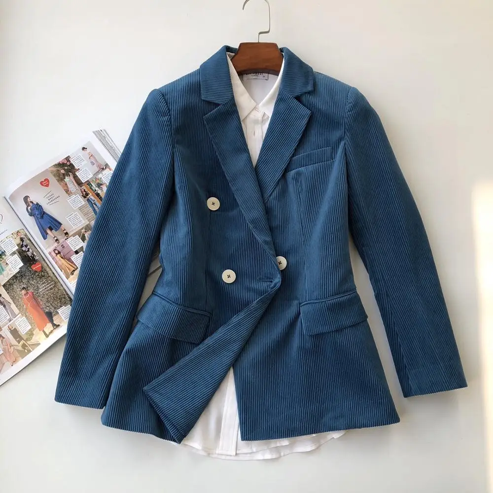 問屋 激安 ブランドファッション女性のハイエンドの高級秋冬ヴィンテージローズレッドコーデュロイスーツブレザーコート 一つ買って一つ進呈 Www New 7cascades Com