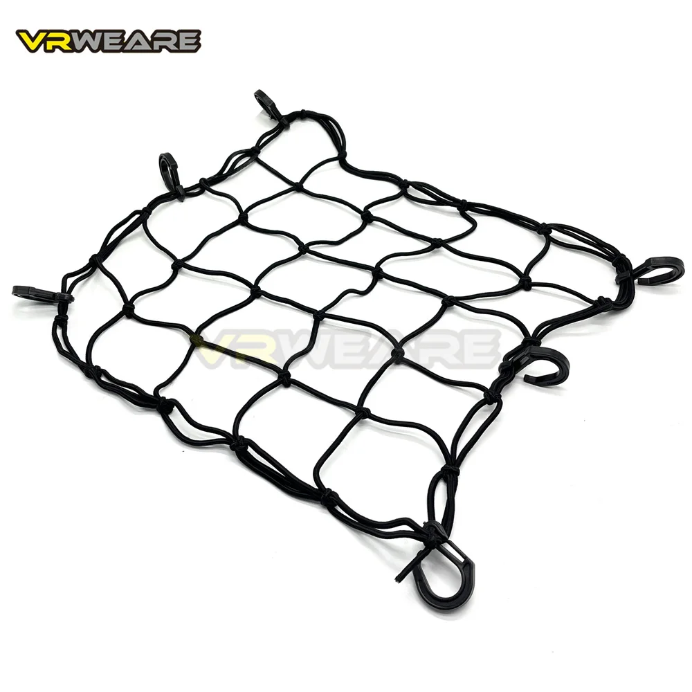 Motorcycle Helmet Storage Bag Universal Elastic Net Bag 6 Plastic Hooks Motorbike Luggage Net Holder Mesh
