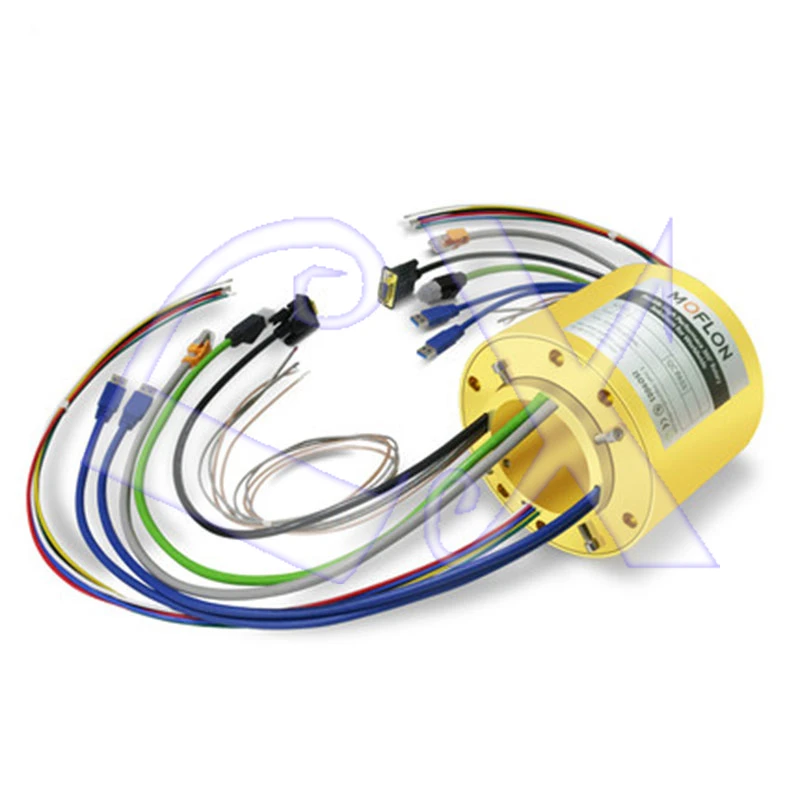 Slide ring rotating conductive collector brush through hole inner diameter 2 4 6 8 12 wire connector Slip contact ring