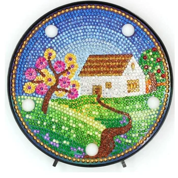 

2020 New shelf LED light cabin diamond painting 5D diamond embroidery mosaic bedroom night light study decoration