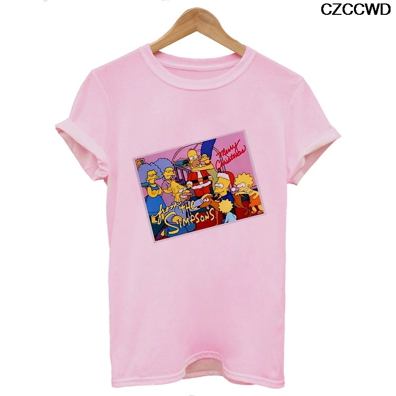 Женская одежда ropa mujer Harajuku Модная белая футболка с надписью «Future Feminist Simpson» уличная футболка для отдыха - Цвет: 5901-pink