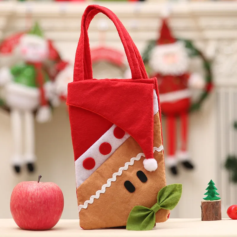 Рождественские подарочные сумки с изображением животных Санта Клауса, сумки для конфет, вечерние рождественские украшения, новинка
