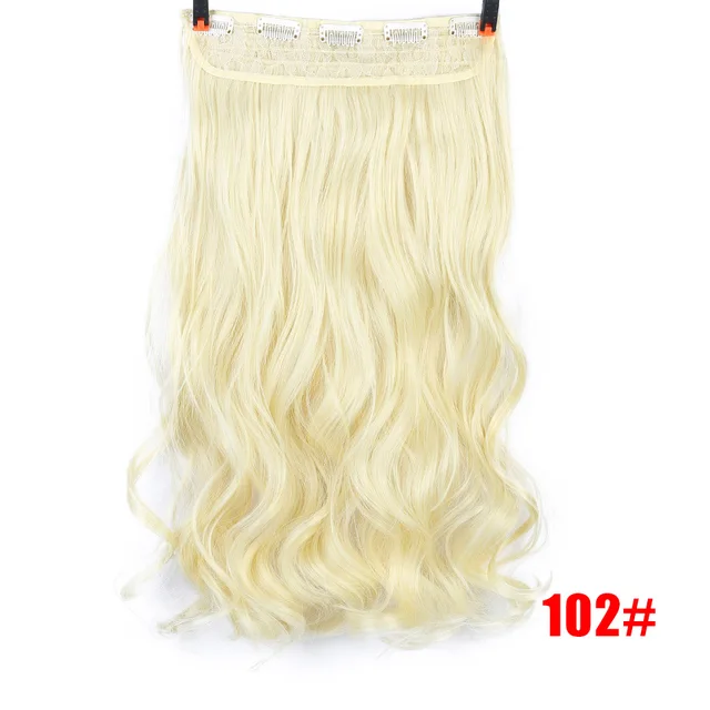 DIFEI Synthetic 24 Inch 5 Clip Long curly Women Clip in Hair Extensions Black Brown High Tempreture Hair Piece P1B/613