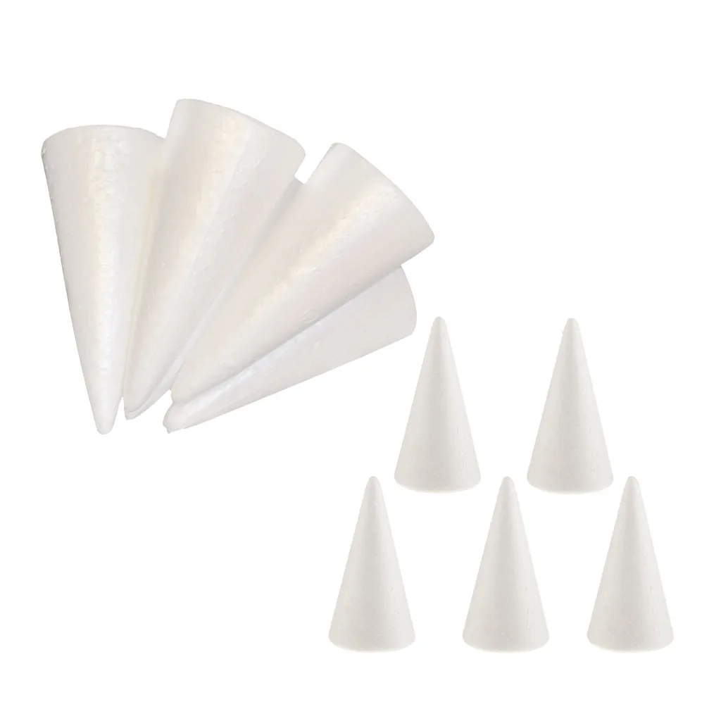 10 Pieces 100mm 150mm Polystyrene Styrofoam Foam Christmas Tree Base Material for DIY Crafts Christmas Decoration