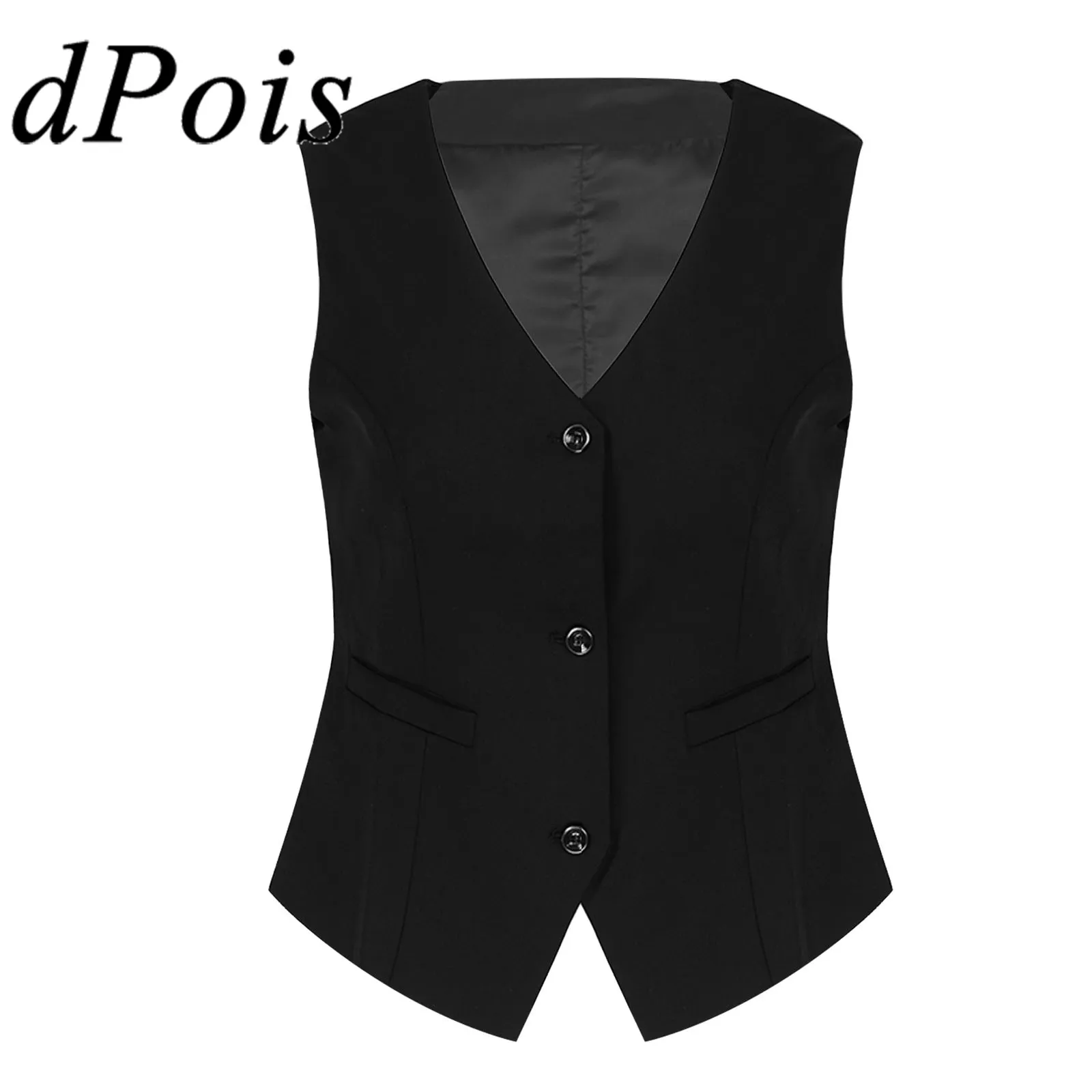 Women's Vests OL Style Formal Wear Button Down Sleeveless Vest Elegant Office Ladies Classic Suits Waistcoat Workwear Mujer women s sleeveless patchwork wide leg pants jumpsuit spring elegant office ladies jumpsuit sexy sleeveless summer beach workwear