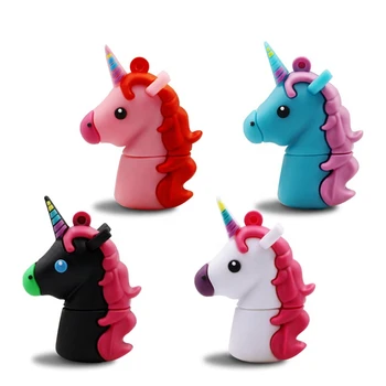 

Cartoon pendrive 8GB 16GB 32GB memory stick Cute Pendrive PVC Unicorn USB Flash Drive usb2.0 Memory stick