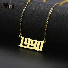 Vnox, заказное ожерелье на день рождения, Чокеры для женщин, золотой тон, нержавеющая сталь, подарок на день рождения, ожерелье BFF 1985-2004, колье