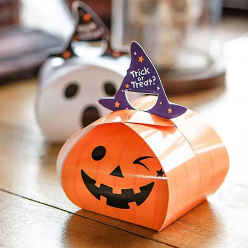 

20pc Halloween Paper Trick or Treat Candy Boxes Ghost Pumpkin Paper Box Gift Box 72XF