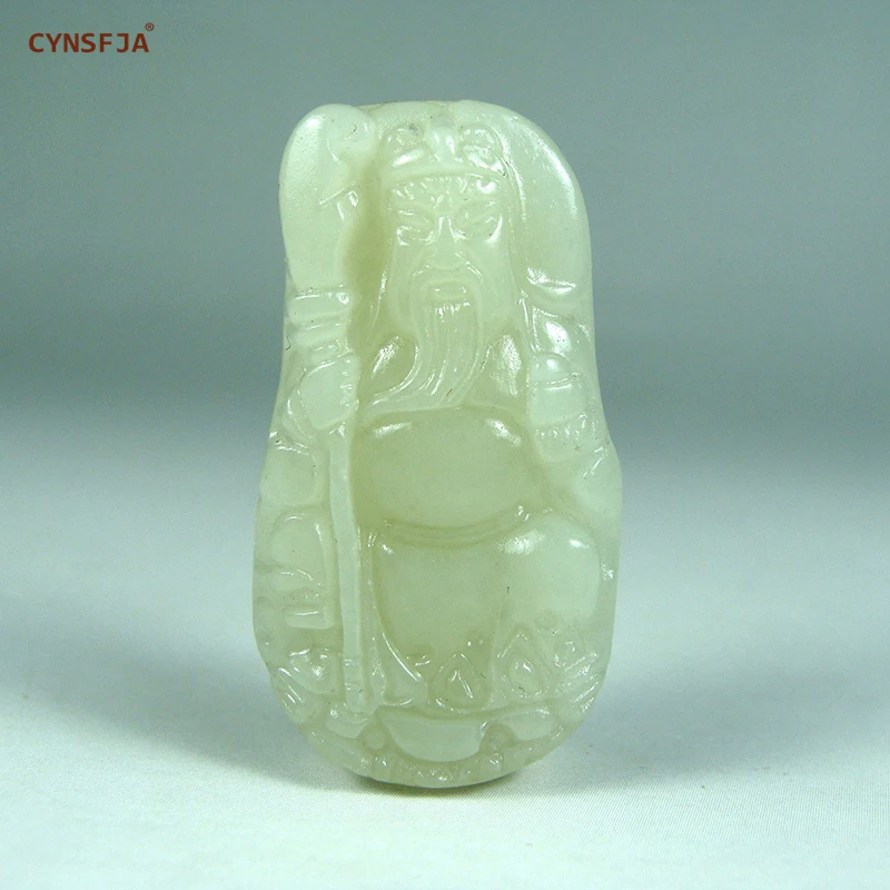 CYNSFJA Real Certified Natural Hetian Jade Men's Charms Amulet Guangong Jade Pendant Fine Jewelry High Quality Carved Best Gift