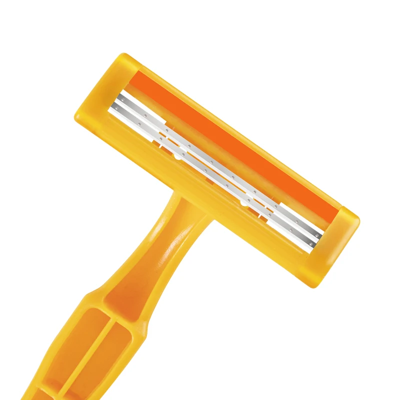 IGUETTA Men Razor For Face and Legs Yellow 5pcs Disposable Razor Two-Layer Blade Comfortable  Manual Razor Face Shaver For Women
