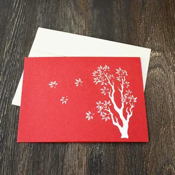 

Three-Dimensional Greeting Card Maple Birthday Wedding Greeting Card Creative Gift Red Maple Leaf 3D Card Stationery Gift