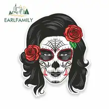 EARLFAMILY 13cm x 13cm Anime Sugar Skull Car Stickers Oem Motorcycle Vinyl JDM Bumper Trunk Truck Graphics RV