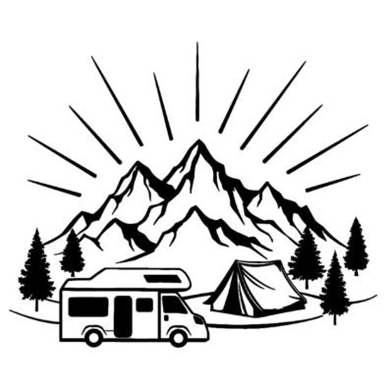 

4x4 Off Road Camping Tent Travel Mountains Car-Stickers Decals Styling Bumper Window Laptop Decoration Car Accessories KK16*16cm
