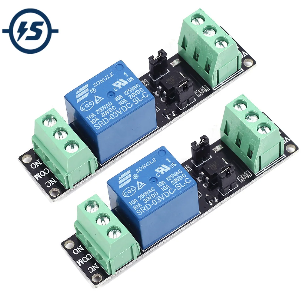 Icstation 3V 1 Channel Relay Power Switch Module with Optocoupler High Level Trigger for ESP8266 Development Board Pack of 5 