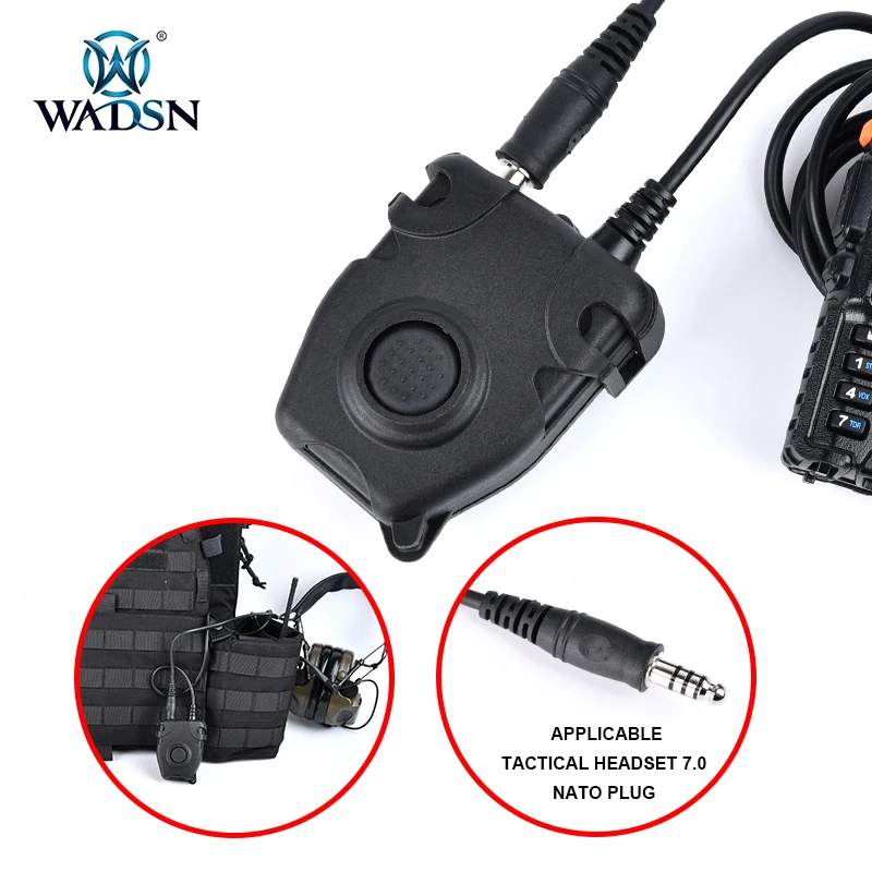 WADSN PTT kenwood motorola Taste Tactical Headset Sprech walkie talkie linker airsoft accesorios kopfhörer ipsc TCI