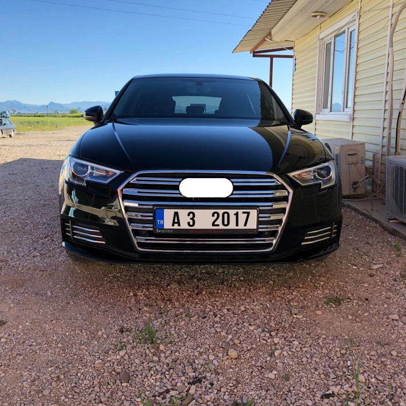 

10pcs Chrome ABS Front Grille Decorative Cover Trim Strips For Audi A3 2017 2018 2019 Car Styling Bumper decoration Decals