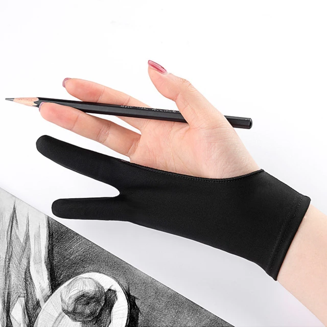 1PC Artist Drawing Glove for Any Graphics Drawing Table 2 finger  Anti-Fouling Both for Right And Left Hand Drawing Gloves - AliExpress